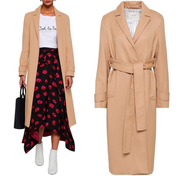 Maje Jackets & Blazers - Maje Gabardine Camel Trench Coat
